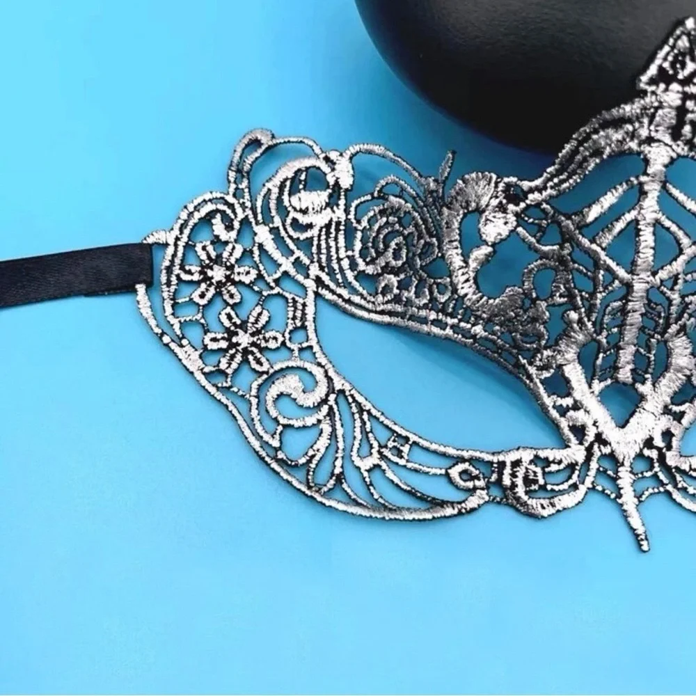 Enchanting Silver Lace Masquerade Mask - Perfect for Mystical Events! Brand New